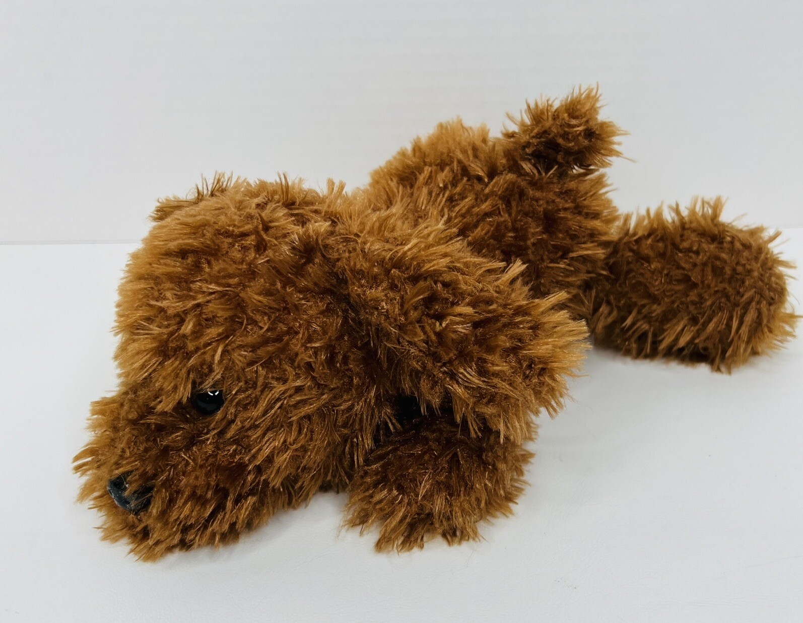 Spark Create Imagine Shaggy Brown Plush 11” Laying Puppy DOG Stuffed Soft Toy