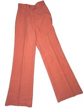 VTG 70s Rockabilly Womens 7 High Rise Flat Front Trouser Pants Pink USA