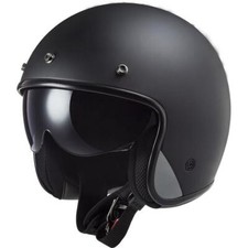 LS2 OF601 BOB FIBREGLASS OPEN FACE LOW PROFILE MOTORCYCLE HELMET  MATT BLACK