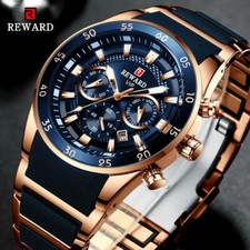 REWARD Brand Mens Watches Multifuctional Wristwatch Business Males Gold Watch