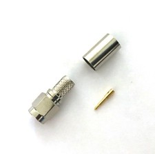 10 Pack SMA Male Plug Crimp RF Coaxial Coax Connector for RG-8X, LMR-240 Cable