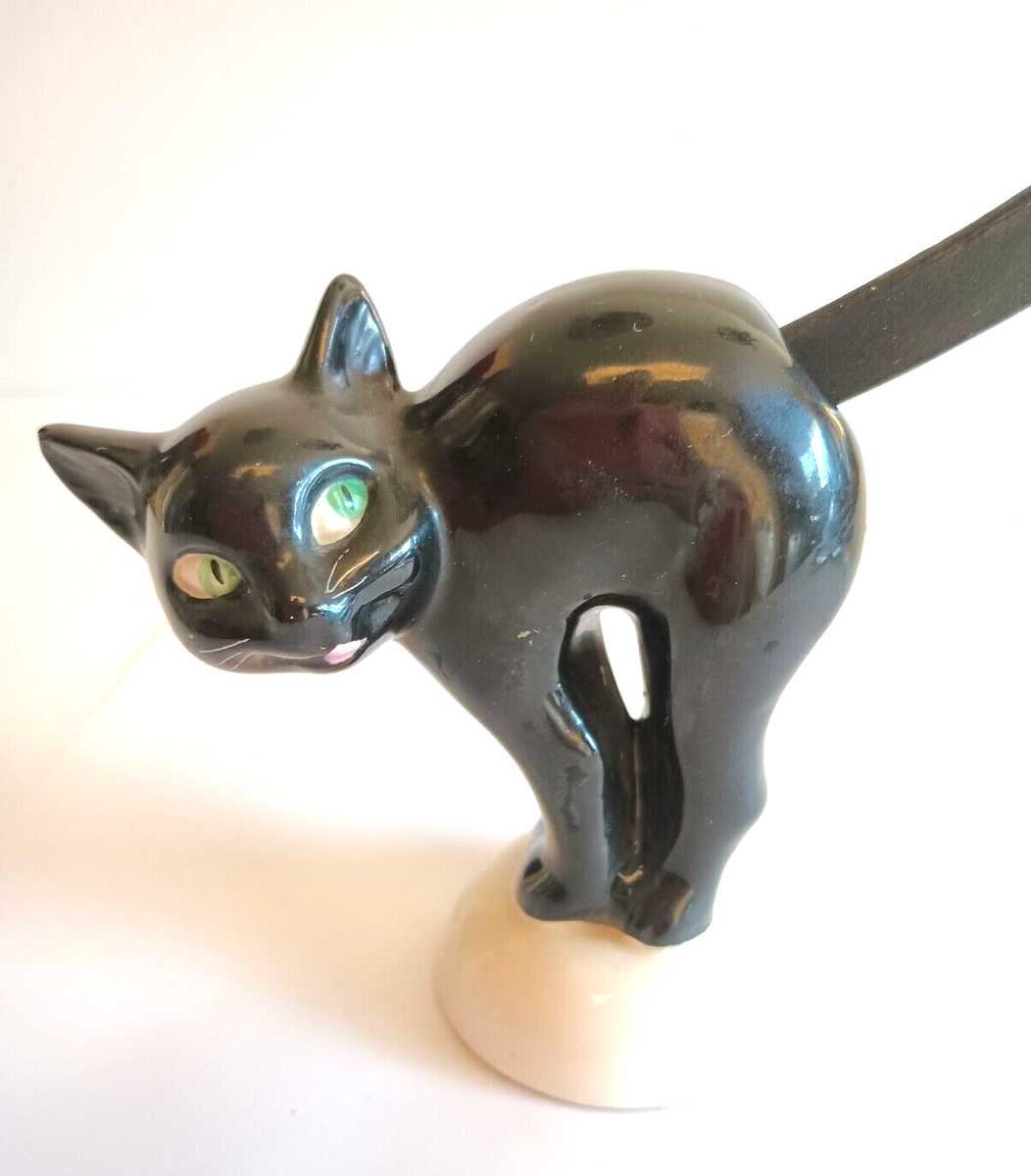 Vintage Goebel Black Cat Halloween Figurine 9
