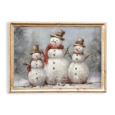 JarThenaAMCS Winter Christmas Canvas Wall Art Prints Vintage Winter Snowman A...