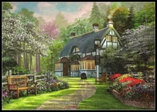 Cottage Pub - Counted Cross Stitch Patterns - Color & BW Symbols