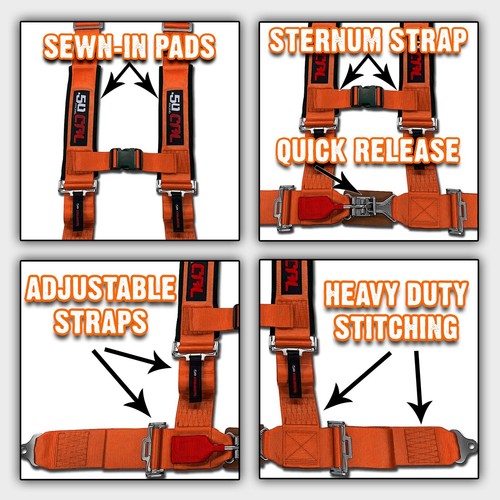 Arctic Cat Wildcat 3rd Middle Bump Seat Kid Child Booster Safety Harness ORANGE - Picture 5 of 7