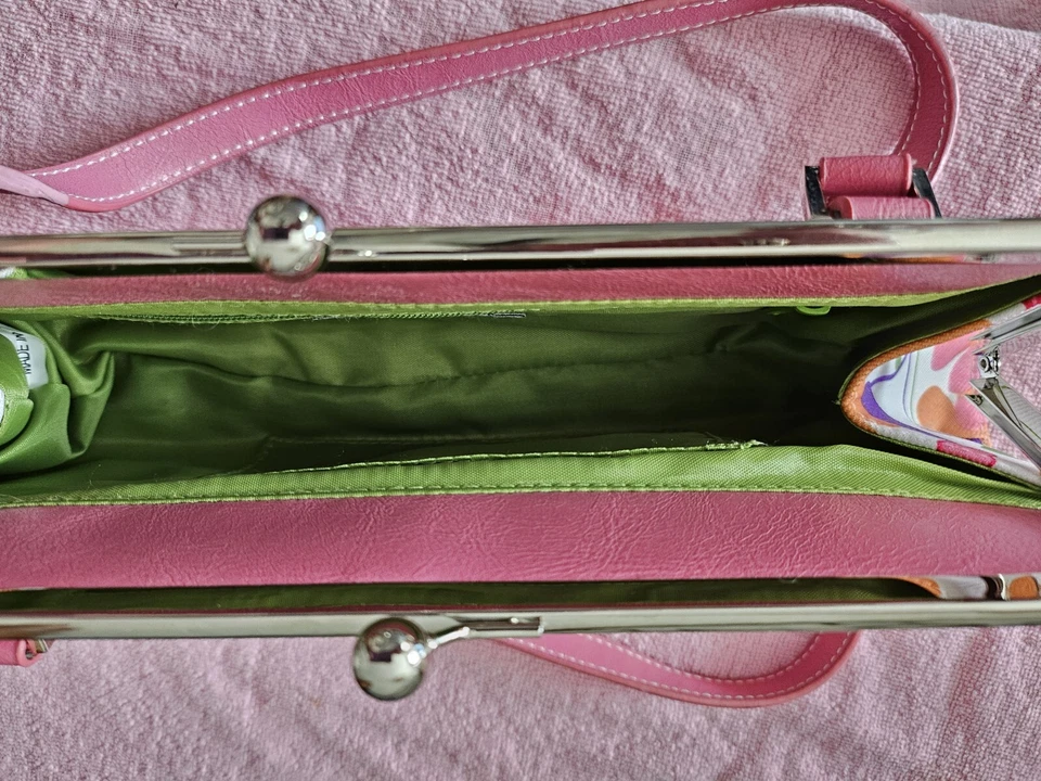 Cartera de lavandería china retro rosa naranja verde púrpura flores Foto 2 de 4