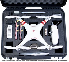 GO PROFESSIONAL DJI PHANTOM CASE w/ TABLET SPACE  / GOPRO  HARD CASE