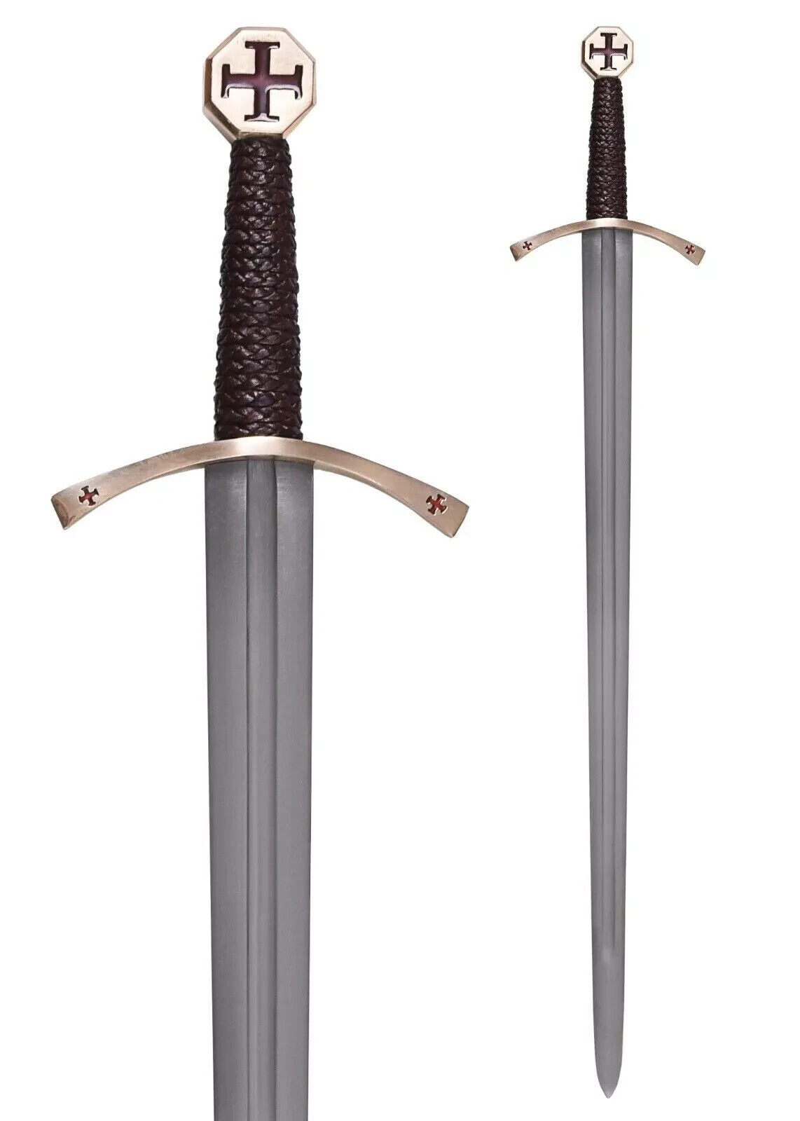 Templar Knight Crusader Sword with Scabbard - Medieval Weapon-image