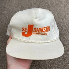 SE Johnson Companies Hat Strapback Cap Yupoong Trucker SC Johnson White VTG
