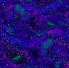 "Cosmos" Aurora, Space,Galaxy, Celestial Fabric!100% Cotton 1yd *BTY*Fast Ship!