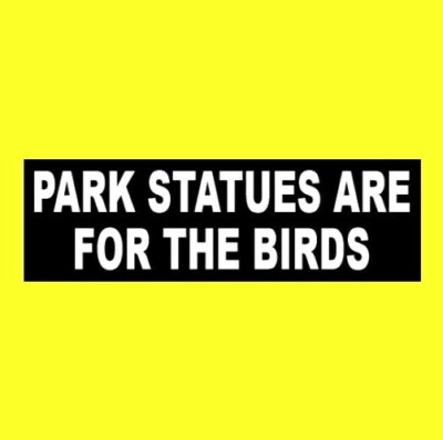 Funny ''PARK STATUES ARE FOR THE BIRDS'' window decal BUMPER STICKER sign vinyl