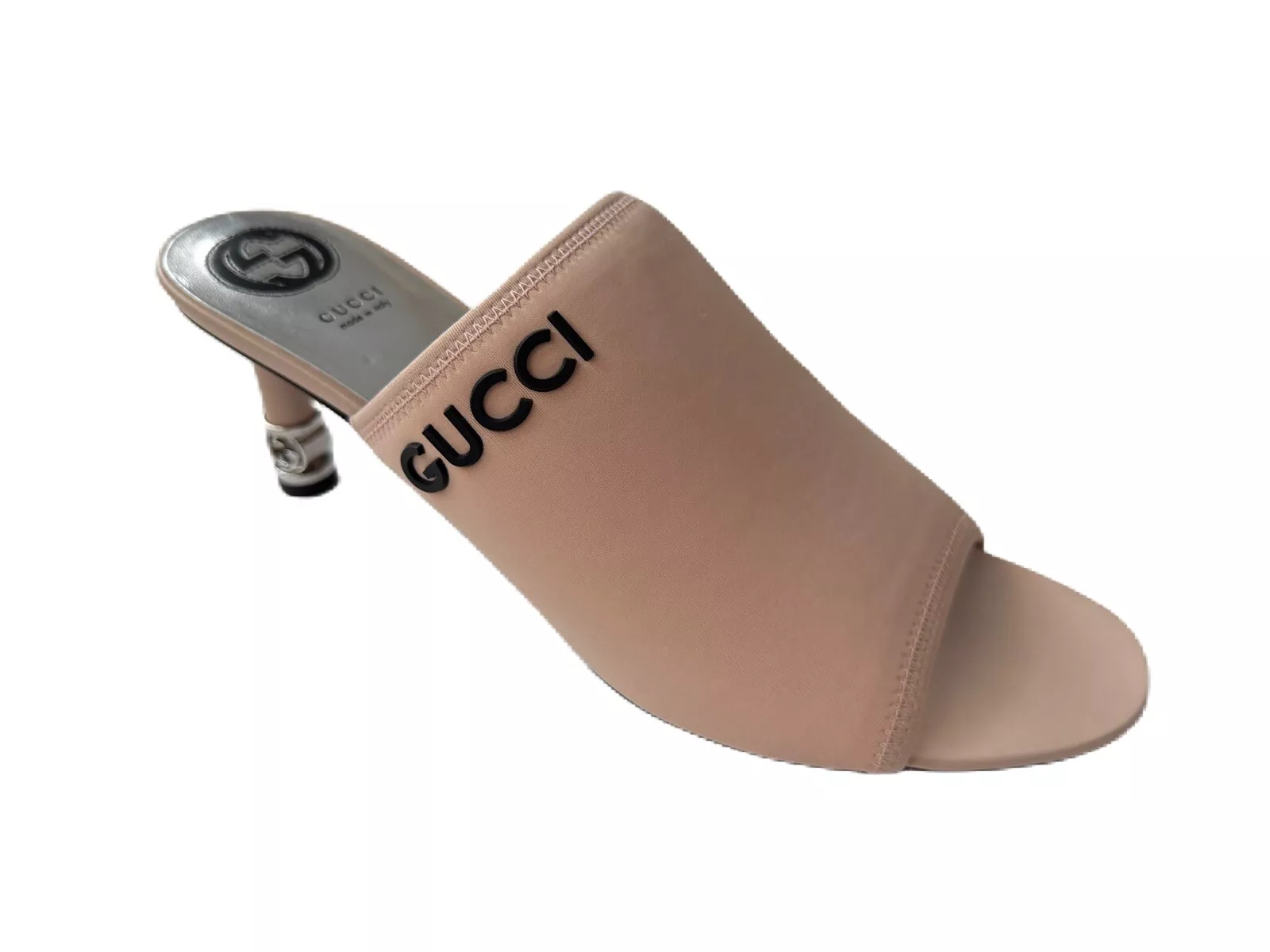 Chaussures femme Gucci mulet pointure 41,5 neuves avec étiquettes tissu Malaga nude