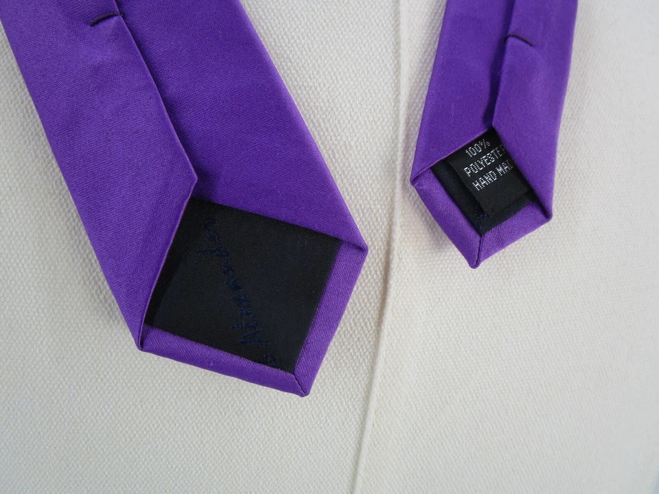 Corbata preppy Jacob Alexander para hombre púrpura lisa 58" largo 2" ancho Foto 3 de 4