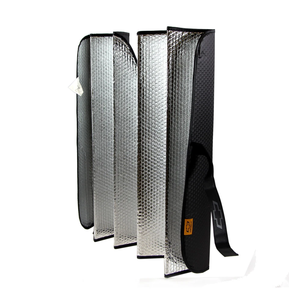 New CHEVY Car Truck Black Windshield Front Folding Sun Shade Sunshade 27"x58" - Image 4 of 4