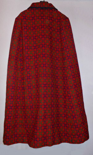 Vintage 1960's Red Blue Green Extra Long Welsh Tapestry Cape - Picture 3 of 5