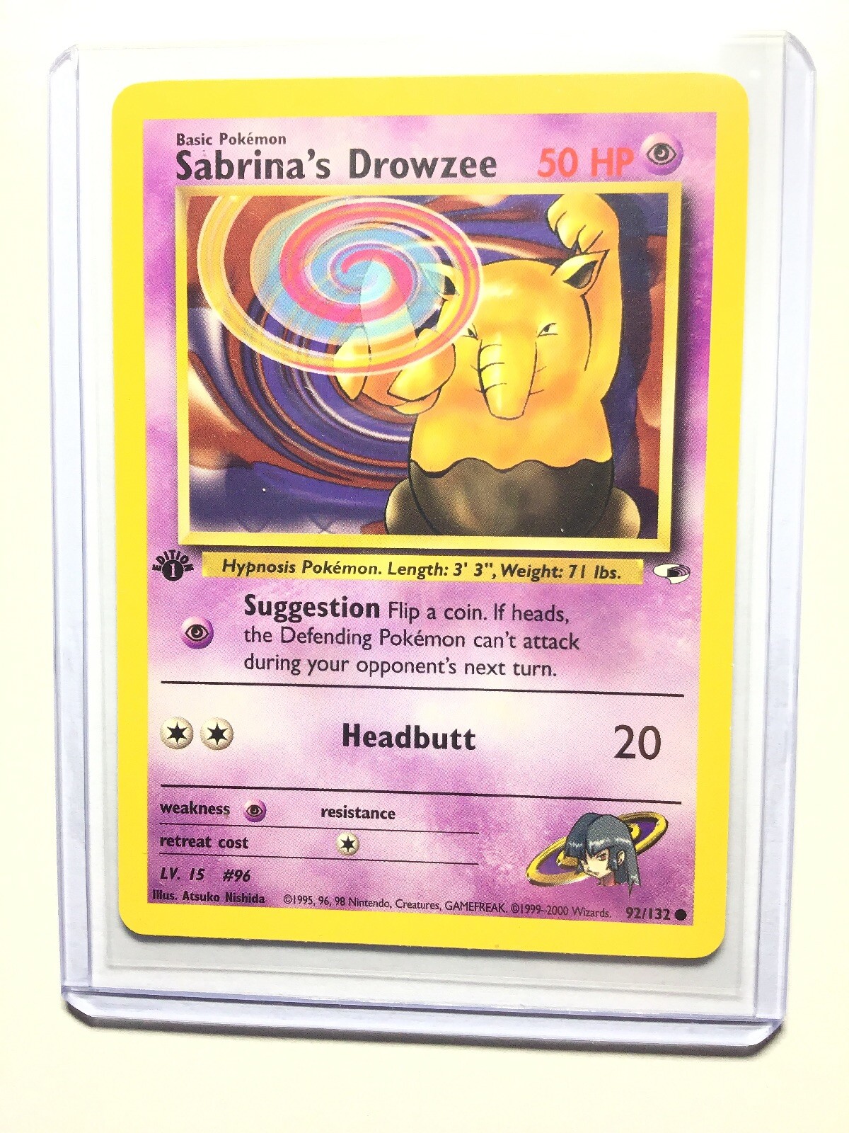SABRINA’S DROWZEE - 1st Edition Gym Heroes - 92/132 - Common - Pokemon - NM