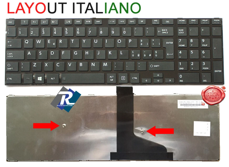 Tastiera Italiana Toshiba Satellite L50-A L55-A L70-A L70-B M50 NERA