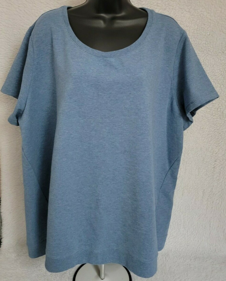 H by Halston Womens Shirt Top Blouse Size 3X Blue