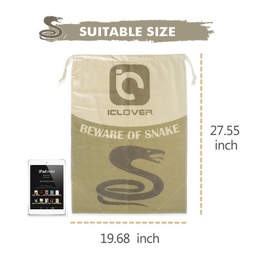 Large Size Safe Snake Bag w/ Drawstring Reptile Herp Catching Hunting Sack Pouch - Picture 2 of 11
