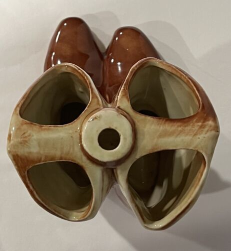 Vintage McCoy Keramik Cowboystiefel Lampenfuß Pflanzgefäß Vase braun Made in USA - Bild 5 von 16