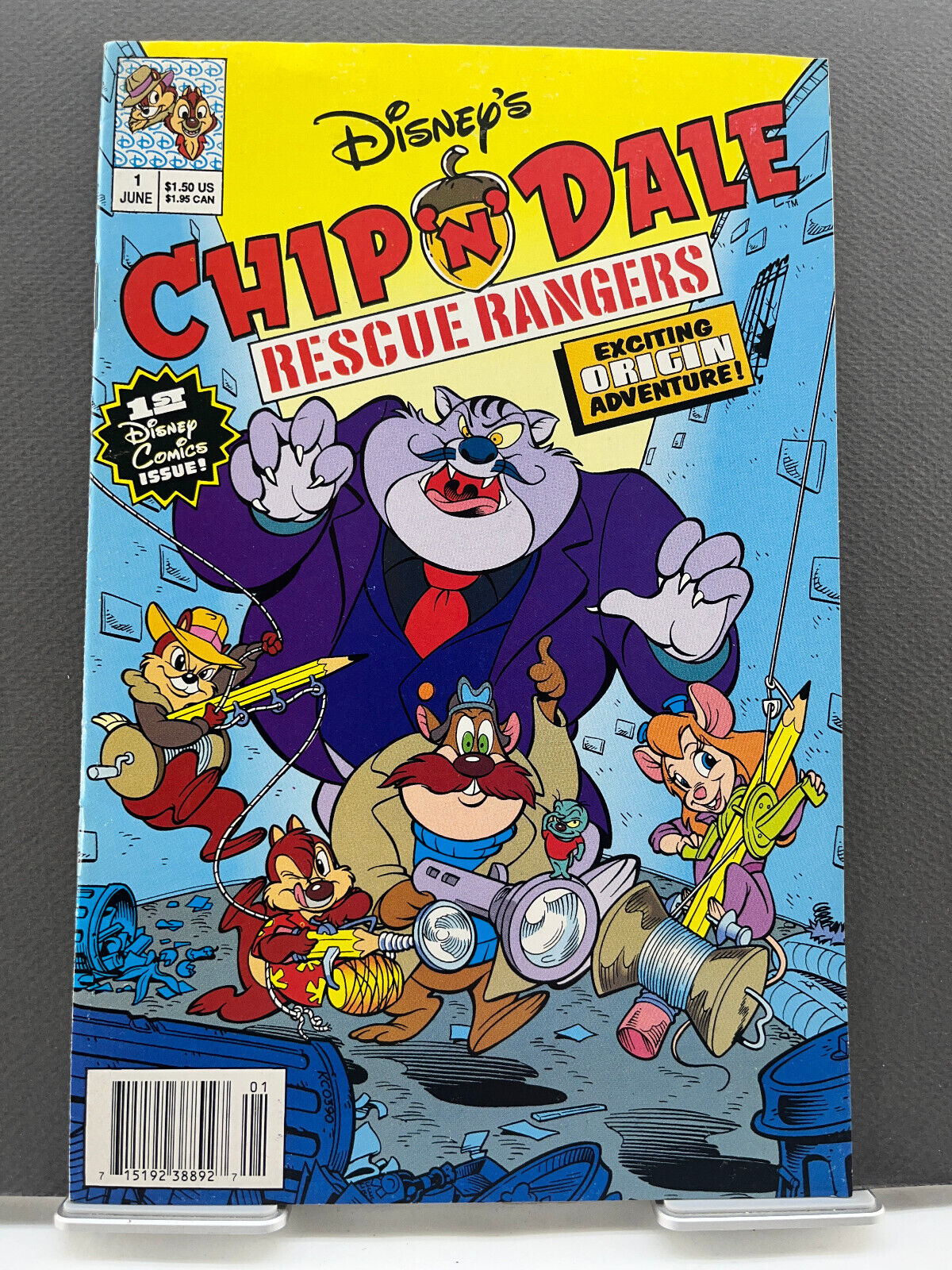 Chip 'n' Dale Rescue Rangers #1 Disney 1990 8.0 Very fine Newstand