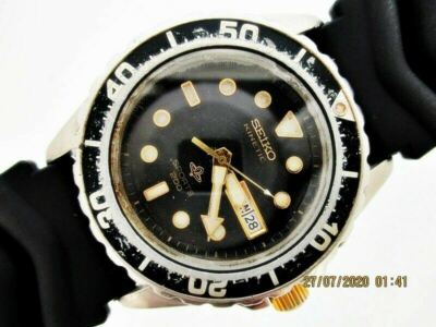 PROJECT TO FIX SEIKO BLACK 5M43 0A40 KINETIC EU SHIP DAY DATE MENS WATCH 790157