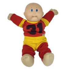VINTAGE CABBAGE PATCH KIDS BOY DOLL BALD BLUE EYES ONE FRONT TOOTH W/ OUTFIT 
