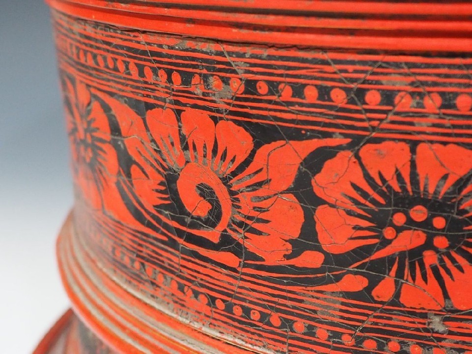 Antiques Lacquerware Food Baskets Bamboo Crafts 19th Century Burma