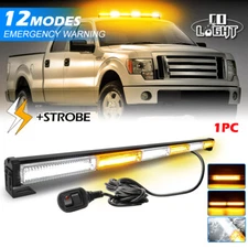 Rooftop 36" Amber/White LED Emergency Traffic Advisor Strobe Warning Light Bar