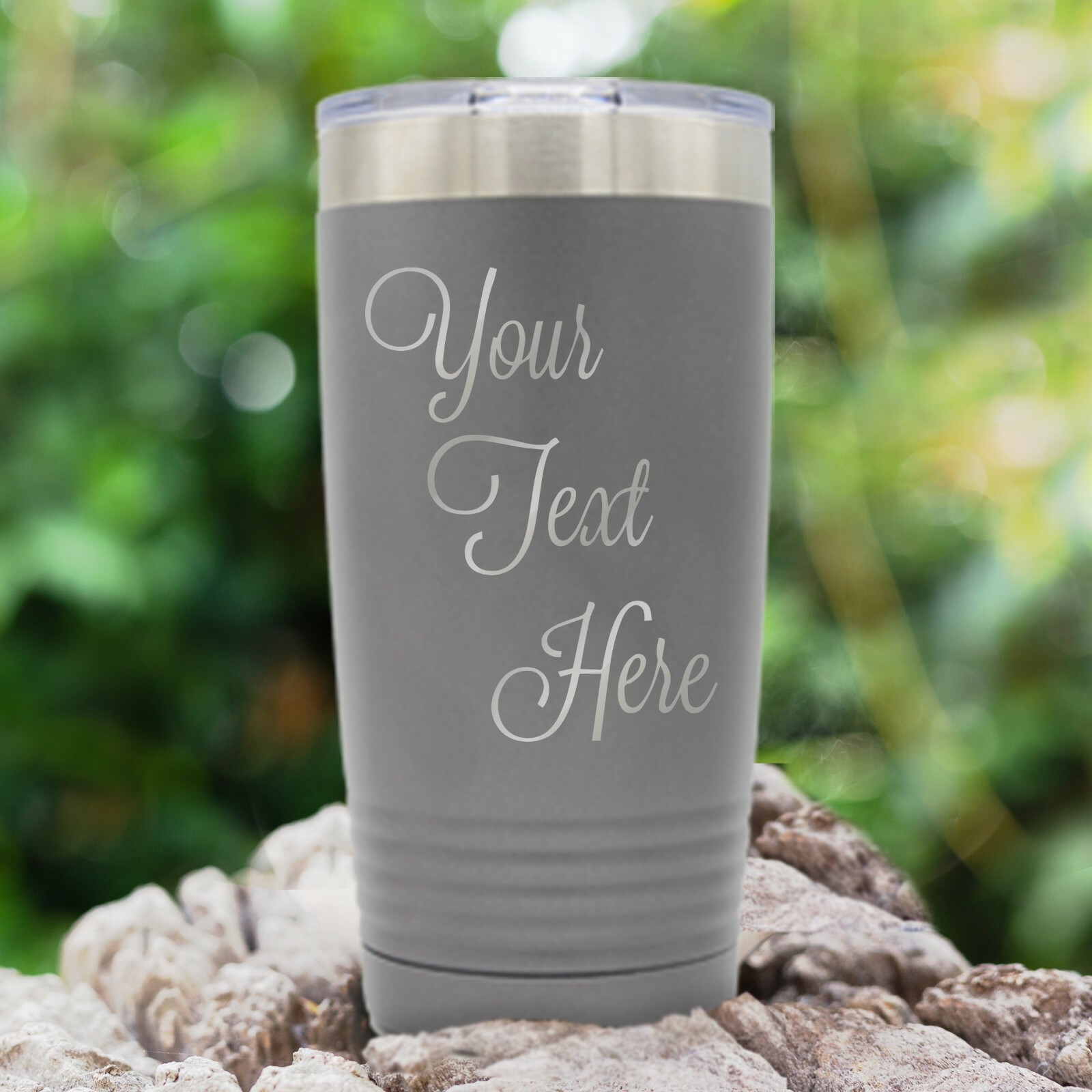 Customized Personalized Stainless Steel Tumbler with Lid - Your Custom Text 20oz