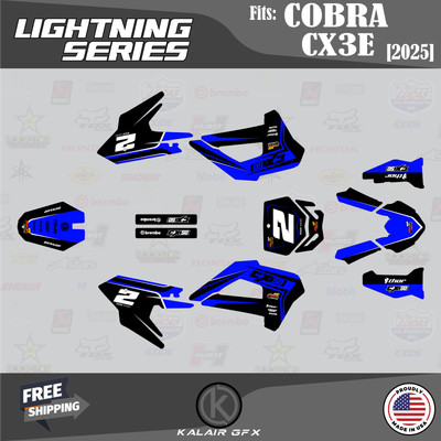 Graphics Kit for COBRA CX3E CX 3E (2025) Lightning Series - BLUE