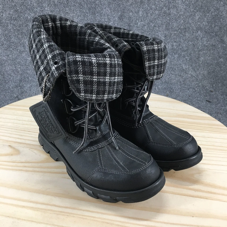 Botas Marc Ecko Para Hombres 7.5 Grierson Duoro Nieve Cuero Negro Con Cordones Informales 24586 Foto 3 de 4