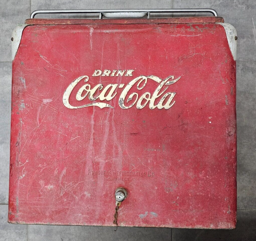 RARE! Antique Drink Coca Cola Cooler Progress Refrigerator Co