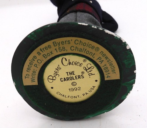 Byers Choice Caroler Junge mit blauem Mantel und Brief an den Weihnachtsmann 1992 Figur 10" - Bild 7 von 14