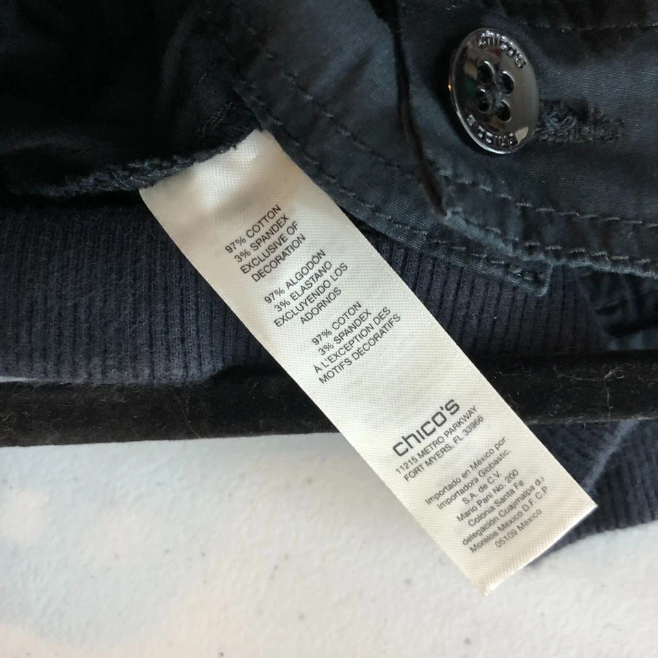 Pantalones Cortos de Carga Informales Chico para Mujer Negros Mezcla de Algodón Pierna Enrollada Puño Talla 1(8) Foto 4 de 4