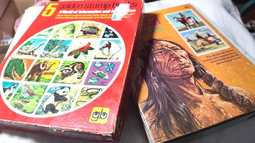 DE COLECCIÓN 5 LIBROS DE ESTAMPILLAS DORADAS 1971 CAJA ORIGINAL IMPOSIBLE DE ENCONTRAR, LOS CINCO LIBROS - Imagen 2 de 22