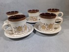 set of 5 Vintage Biltons Stoneware cup and saucer Flowersl Design 7cm England