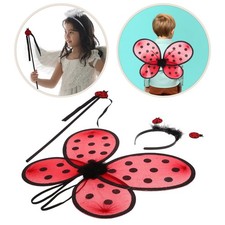 Ladybug Wings Costume Girls Fairy Halloween for Antenna Headbands