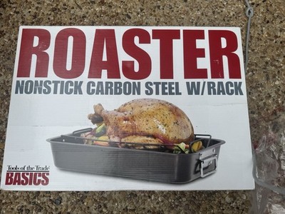 NEW in Box Tools of the Trade Non-Stick 18''x13''x3'' Roaster & Rack Carbon Steel
