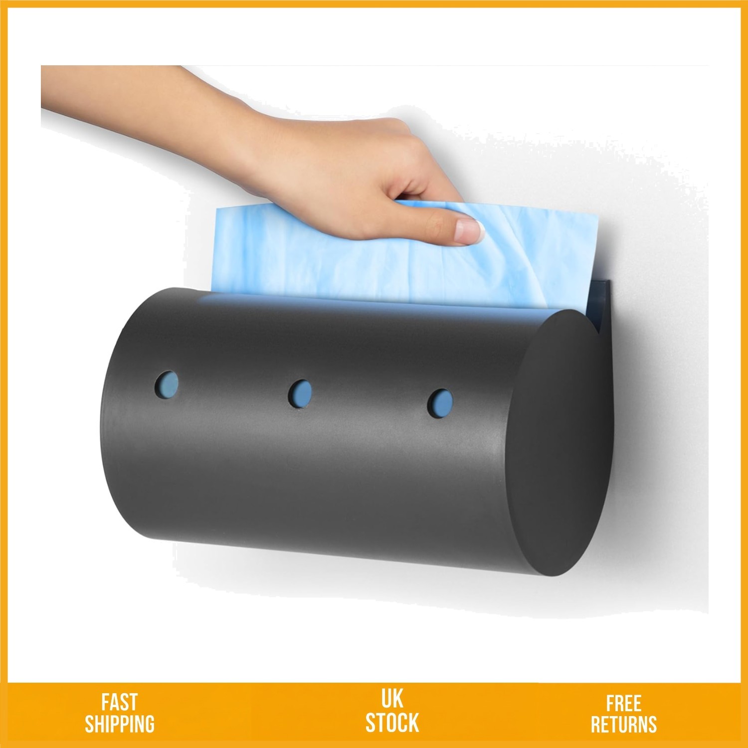 Sleek Mountable Trash Bag Dispenser Organizer 13 Gallon 50-Bag Roll