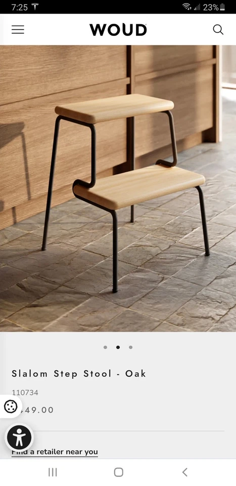 Woud Slalom Step Stool, White Pigmented Oak - Image 2 of 4