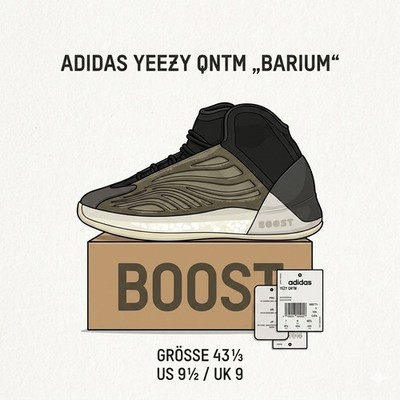 Adidas Yeezy Boost QNTM  Barium  Basketball     Größe 43     US 9 ½ - Neu