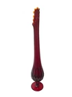 FENTON 18.5" RUBY RED THUMB PRINT PEDESTAL SWUNG / STRETCH VASE