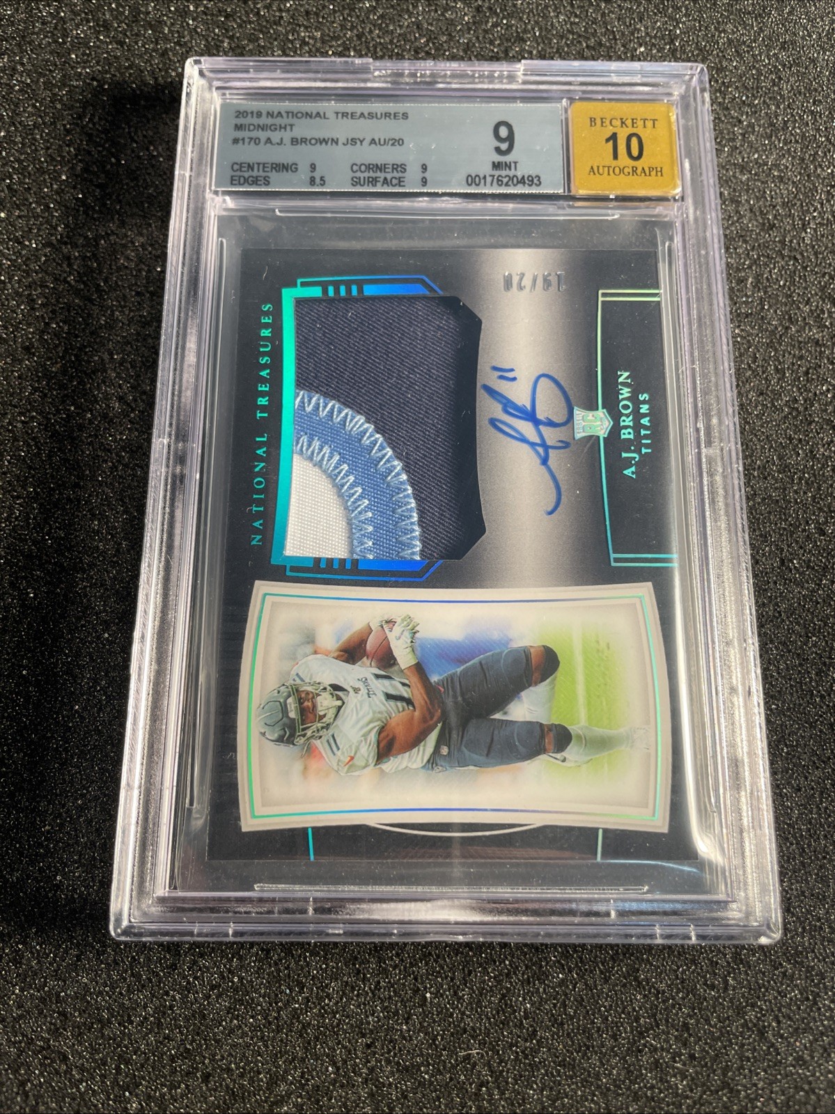 2019 National Treasures A.J. Brown Midnight RPA /20 #170 BGS 9 Auto 10 view 1