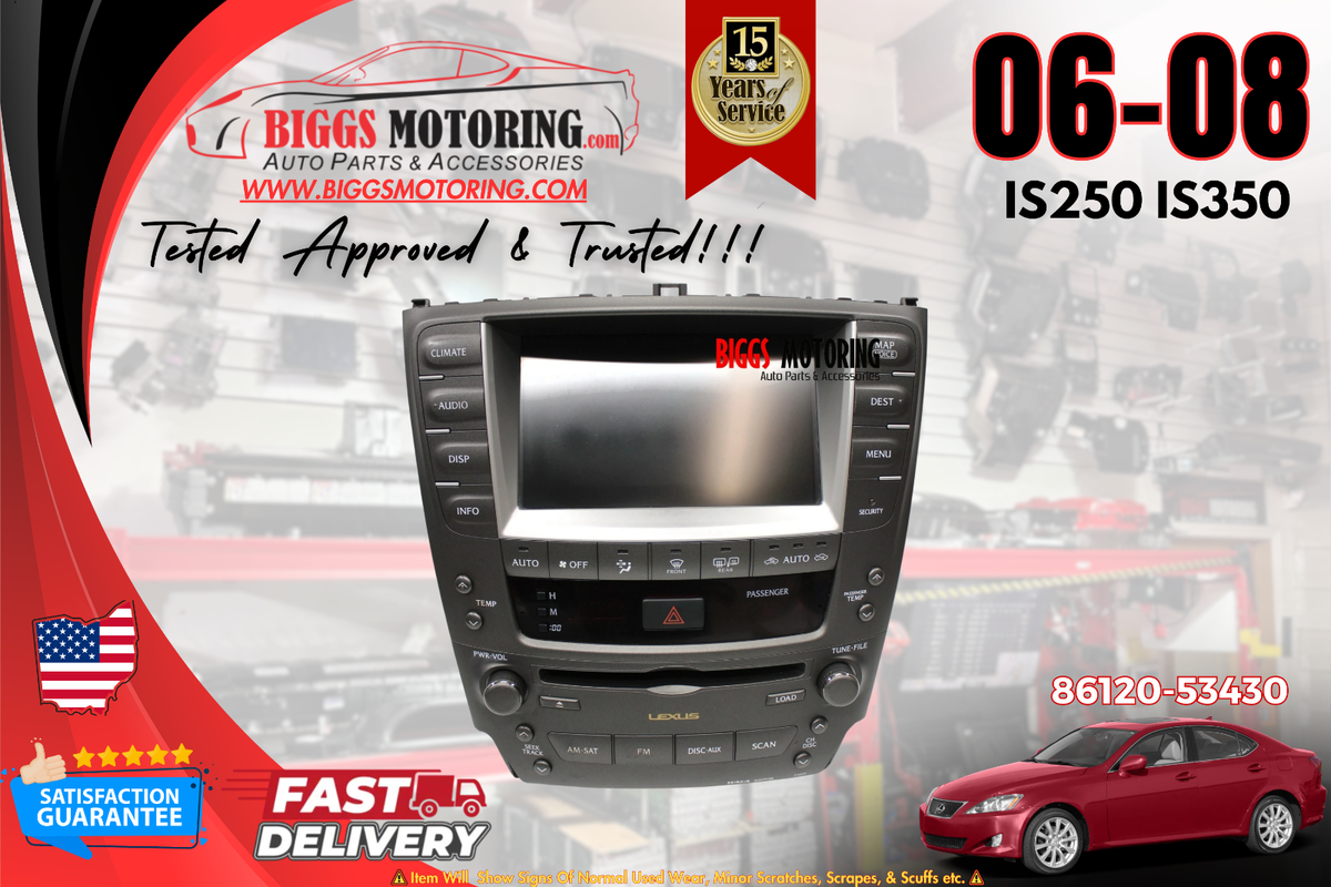 2006-2008 Lexus IS250 IS350 Navigation Radio Display Ac Cd Player