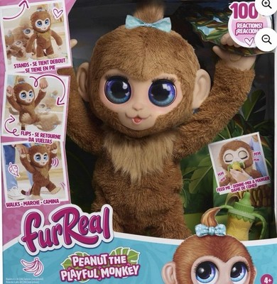 FurReal Peanut The Playful Monkey Interactive Toy 15-inch Realistic Plush NEW