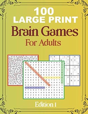 100 Large Print Brain Games For Adu..., Brainbook, Trai
