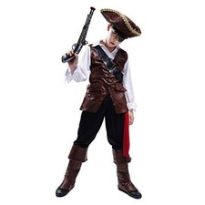 Boys Deluxe Pirate Costume with Hat M/7-9Y