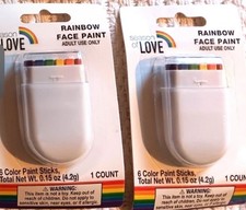 2 Pride Rainbow Face Paint Sticks 6 Colors Body Tattoo Pride Day Free Shipping