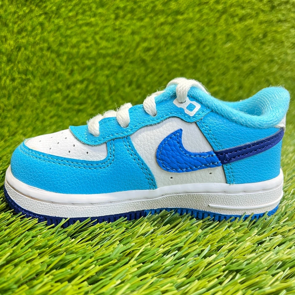 Nike Air Force 1 LV8 2 Toddler Size 7C Blue White Athletic Shoes Sneakers - Image 2 of 4